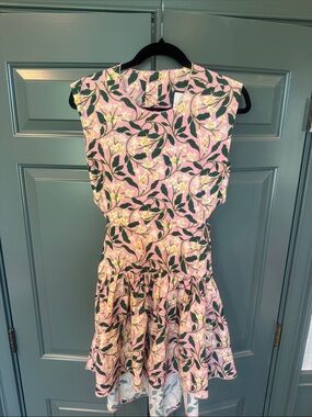 Pink Floral Fit-and-Flare Dress